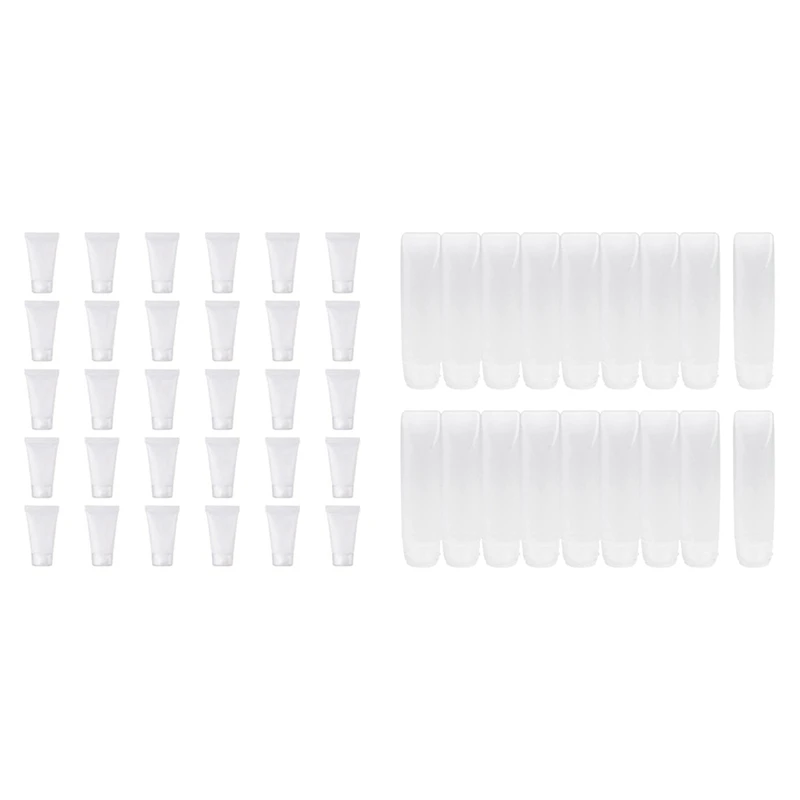 50Pcs 15Ml Refillable Tube Empty Lotion Bottle Soft Tube With 18Pcs 30Ml Travel Size Plastic Distribution Bottle