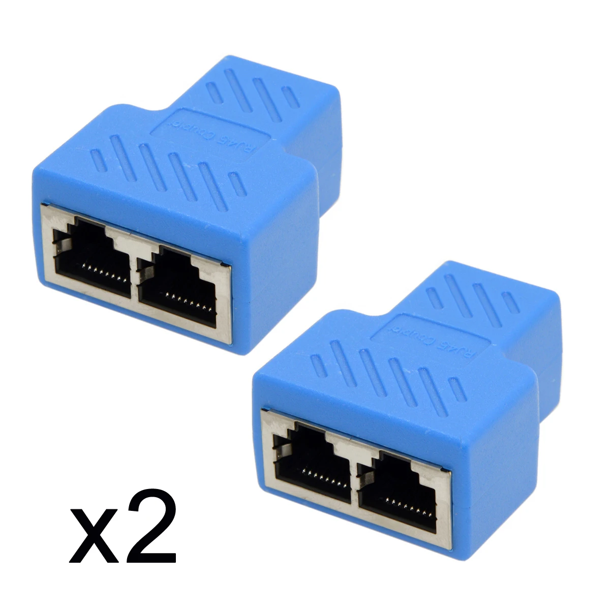 2pcs STP UTP Cat6 RJ45 8P8C Plug To Dual RJ45 Splitter Network Ethernet Switcher Adapter
