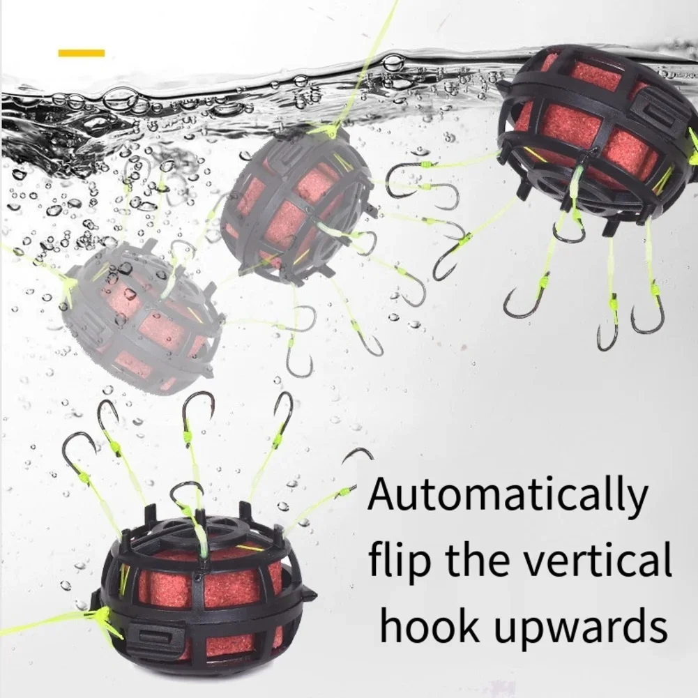 Double-Hook Catfish Rig 3-12# Reverse Bottom Upward Bait Cage Explosion Hook For All Saltwater/Freshwater Fishing Hooks Parts