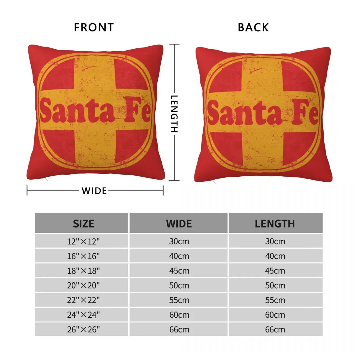 Vintage Logo Of Santa Fe Pillowcase Polyester Linen Velvet Pattern Zip Decor Pillow Case Home Cushion Cover