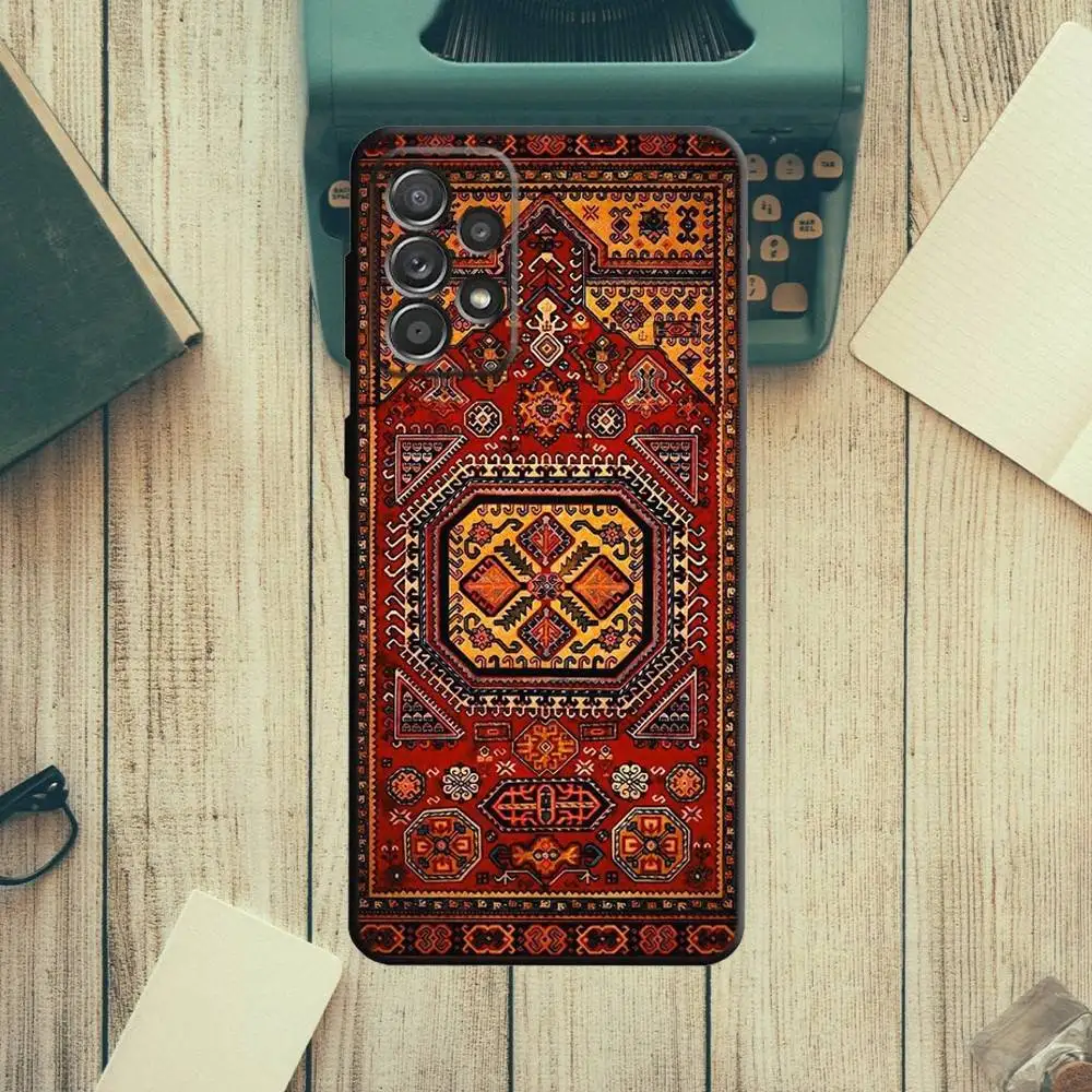 Persian Carpet Floral Pattern Phone Case For Samsung S21,S22 Ultra,S20,S30 plus,S22 plus,S23,S30 ultra 5G Silicone Cover