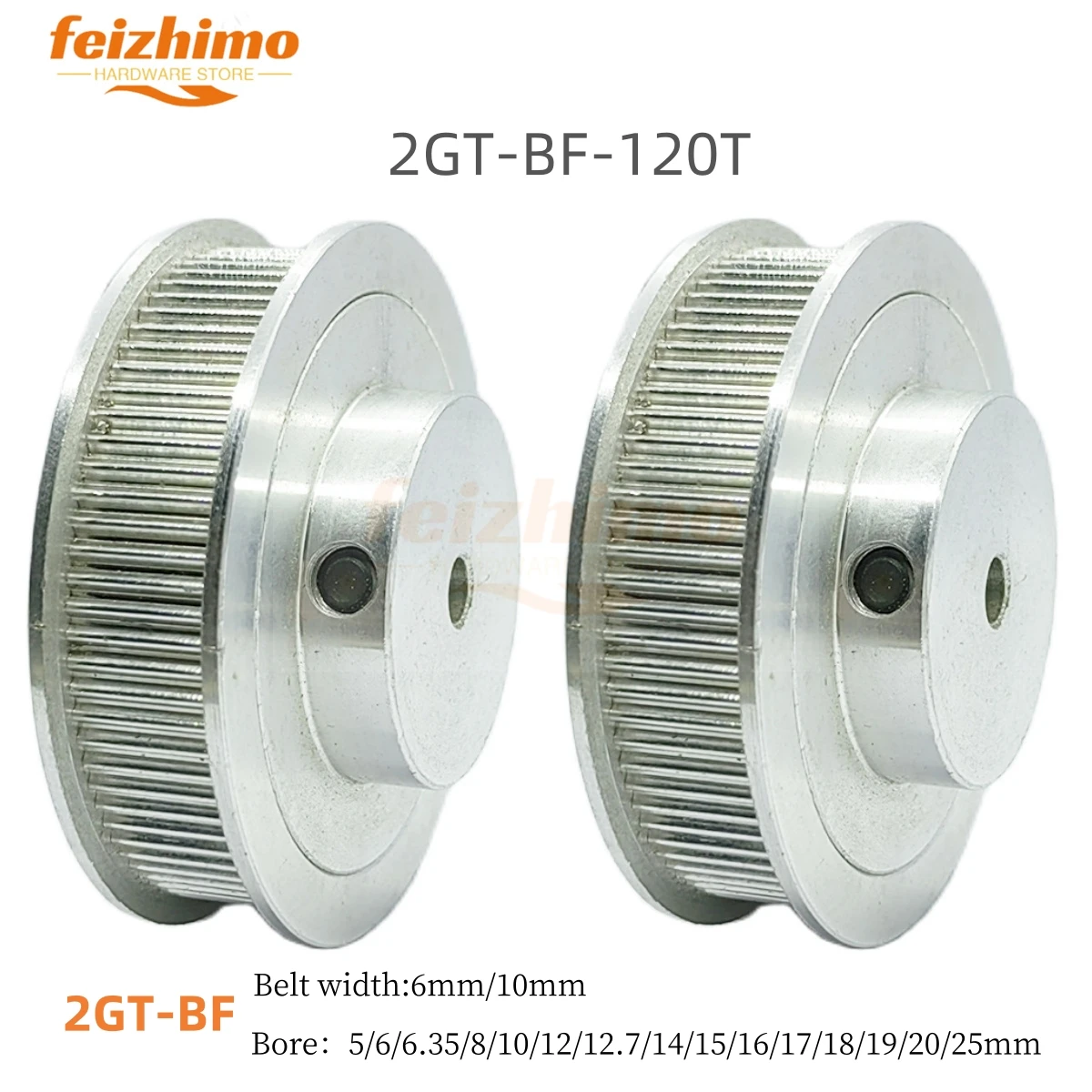 3D Printer Parts GT2 Timing Pulley 2GT 120T Tooth Teeth Bore 5/6/8/10/12/14/15/16/17-20mm Synchronous Wheels Width 6mm/10mm Belt