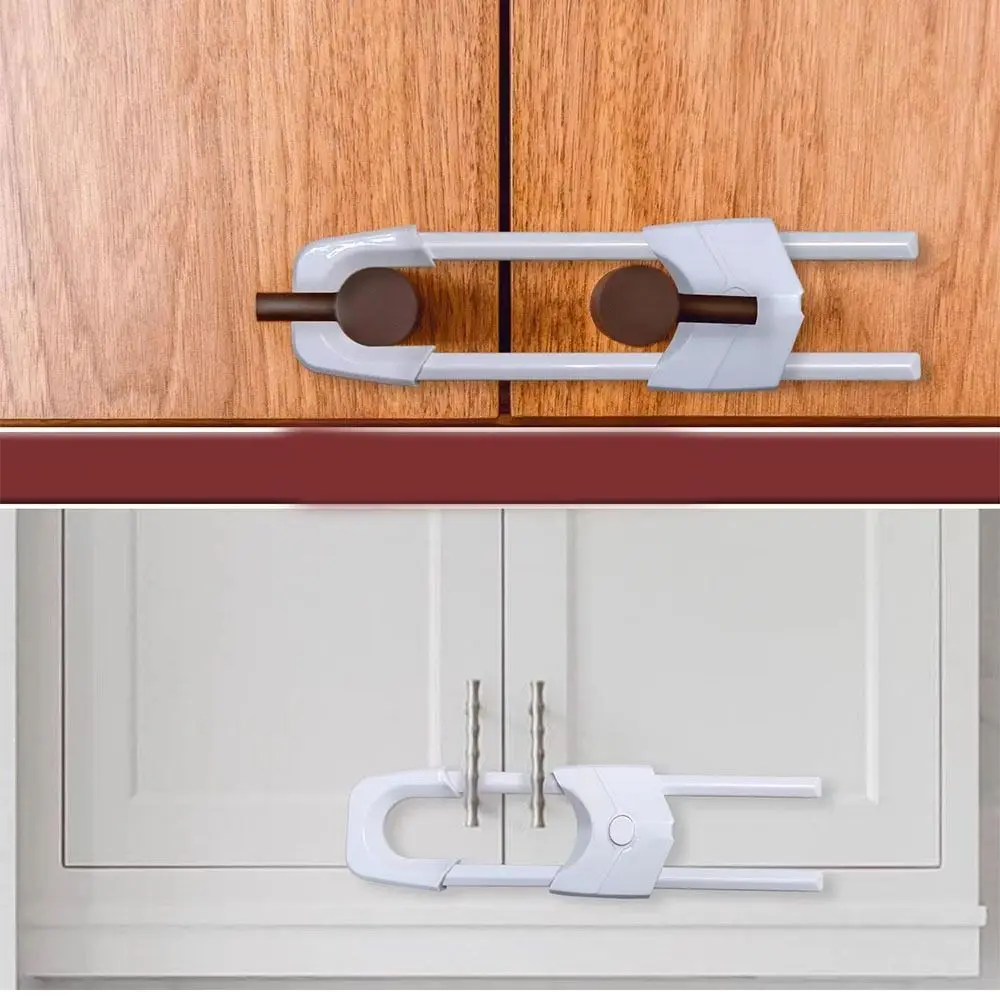 Baby Anti-open Double Door Cabinet Locks Safety Door Protection Baby Anti Pinch Hand Door Drawer Safety Locks