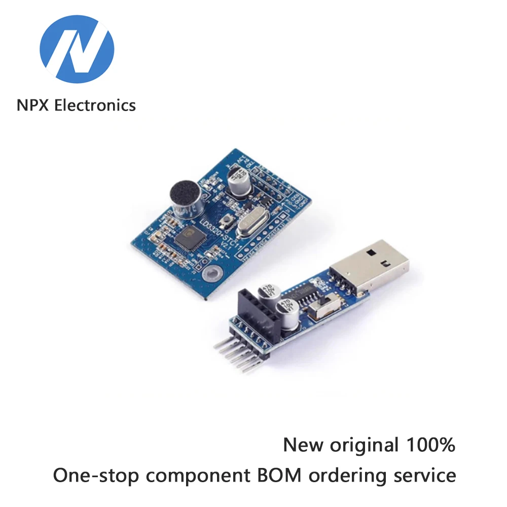 

LD3320 Voice Recognition Module, 51 Single-Chip Microcontroller IO Voice Module, Download Adapter