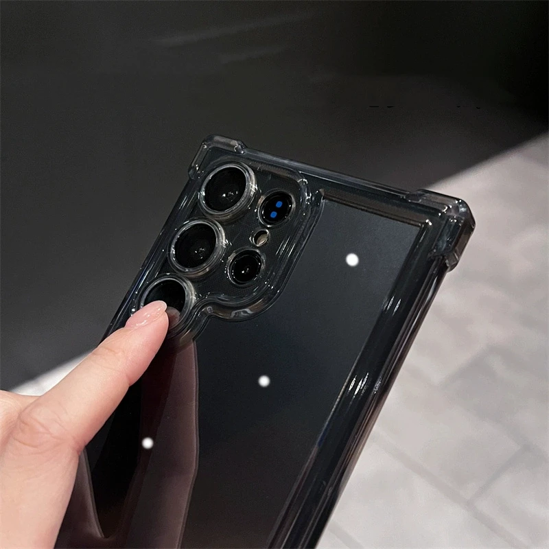 حافظة فاخرة شفافة مضادة للصدمات لهاتف سامسونج جالاكسي S24 S23 S22 FE Plus S25 Ultra A34 A54 A15 A25 A35 A55 A16 5G غطاء أكريليك صلب #2