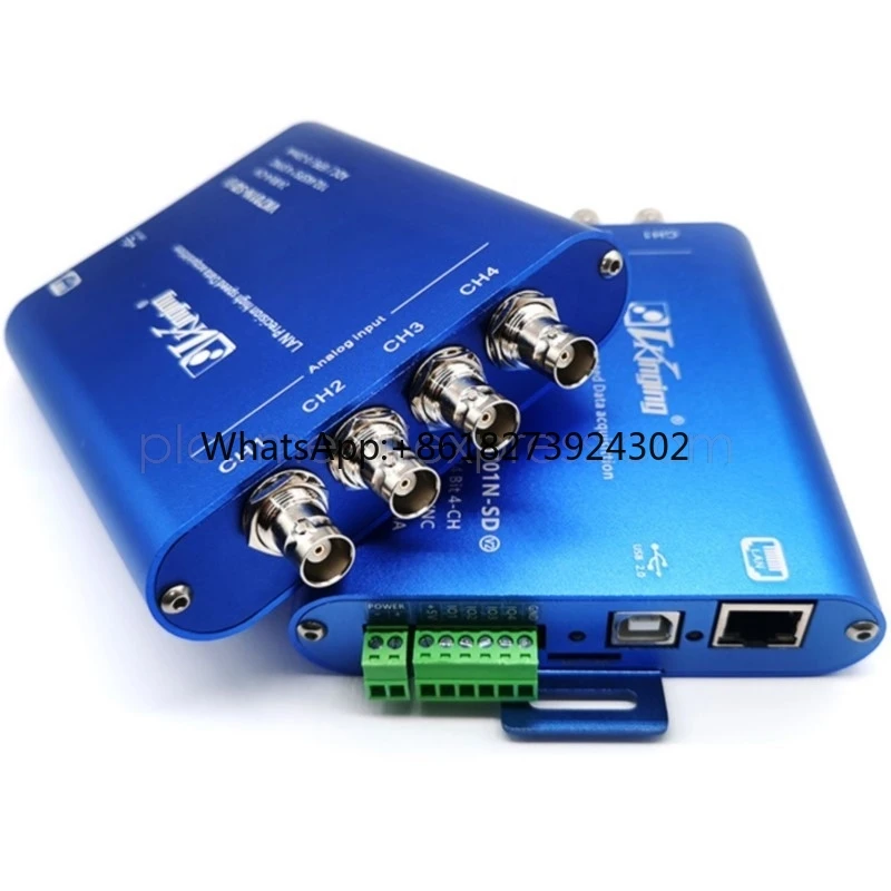 4 Channel Synchronous Data Acquisition Card Ethernet (LAN) 24-bit ADC IEPE 0-20mA 102.4K/s DAQ SD Offline Storage Labview Matlab