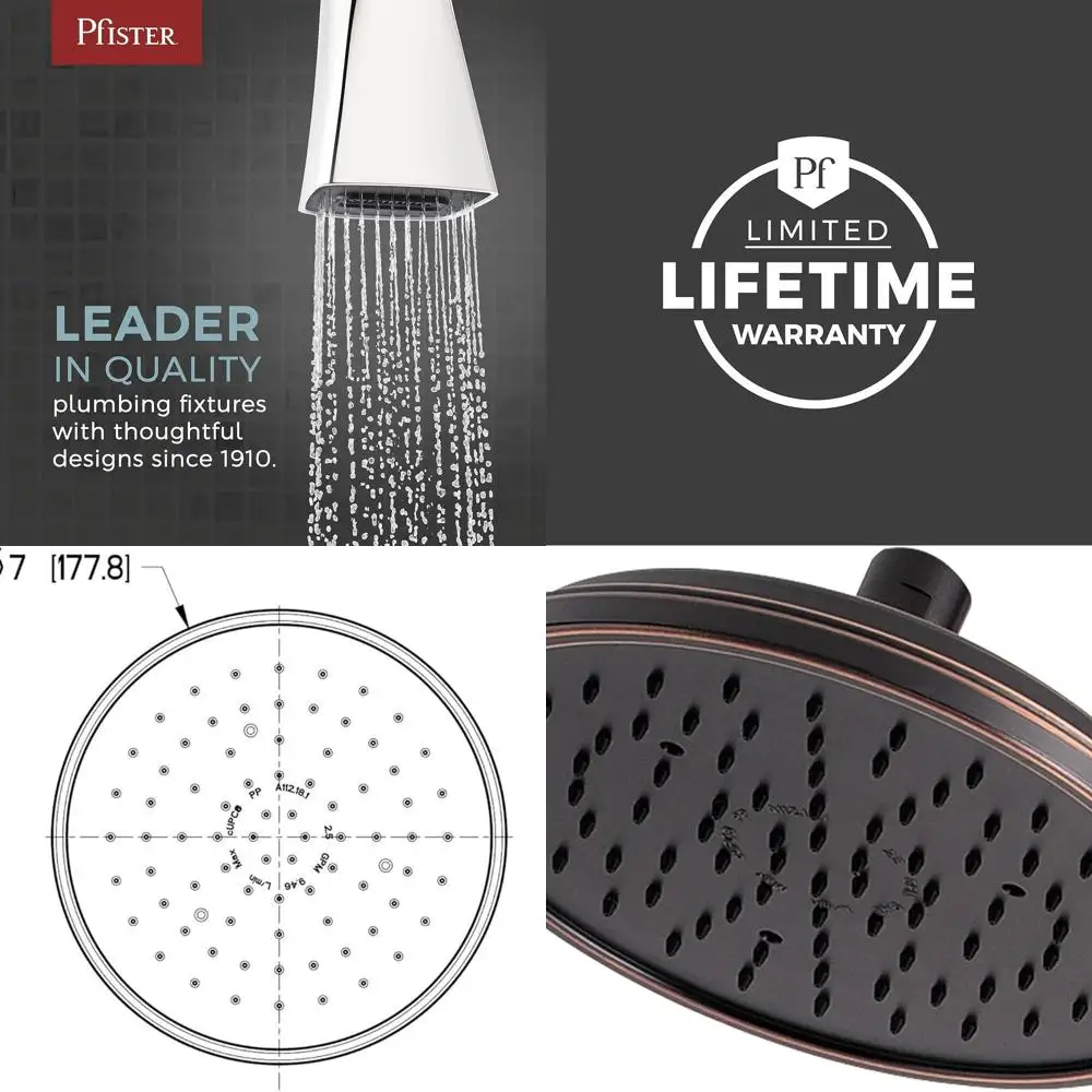 رأس دش علوي برونزي توسكان مقاس 15 بوصة #1