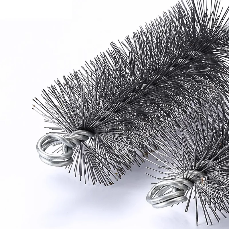 1 шт. M12 резьбовая стальная проволока, щетка для трубопровода, дымоход, промышленный котел, щетка с длинным хвостовиком для очистки, удаления ржавчины, диаметр 25 ~ 75 мм
