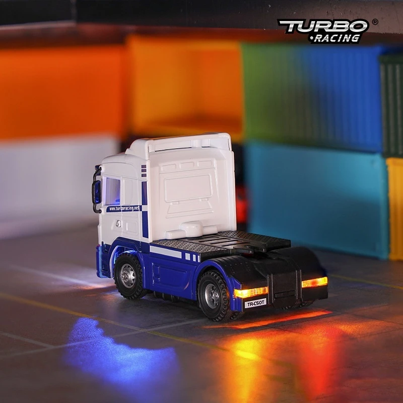 Turbo Racing C50 1:76 Scale Remote Control Semi-Trailer Truck 4WD with P81 2.4GHz 10Ch Controller for Children And Adults Gift
