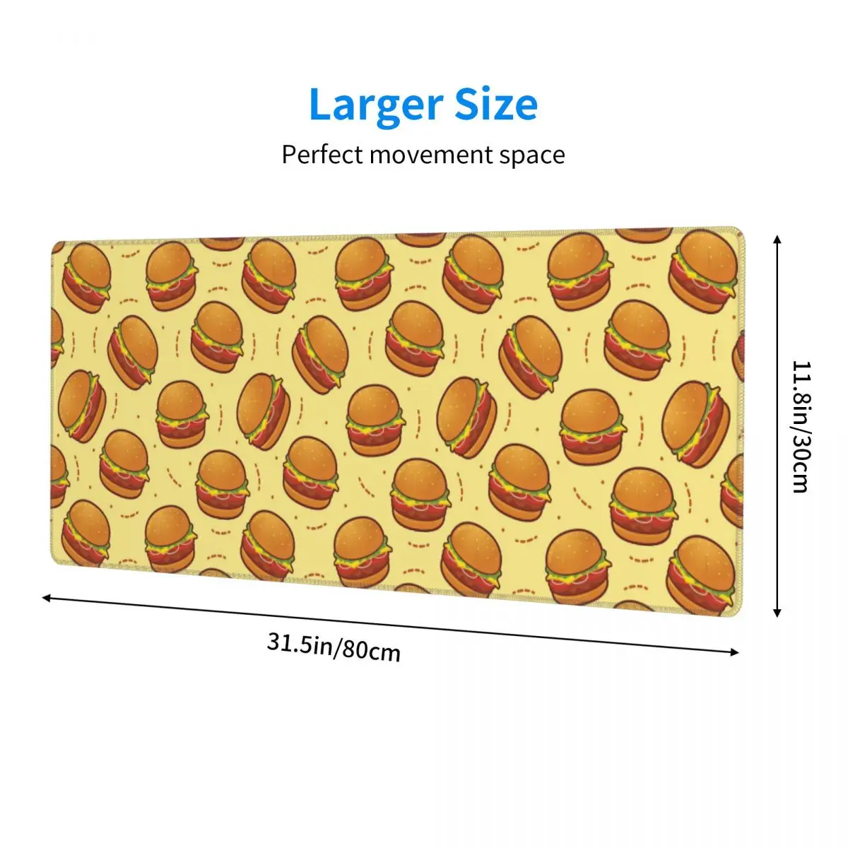 Large Mouse Pad Burger Pattern Gamer PC Laptop Mats Keyboard Carpet Computer Gaming Office Accessories Desk Mat