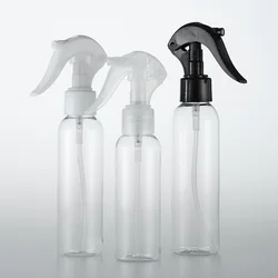 Botellas de plástico redondas vacías, botella transparente PET con pulverizadores de gatillo Blanco/Negro, 4oz, 8oz, 150ml, 200ml, 250ml, 300ml, 500ml, 120ml