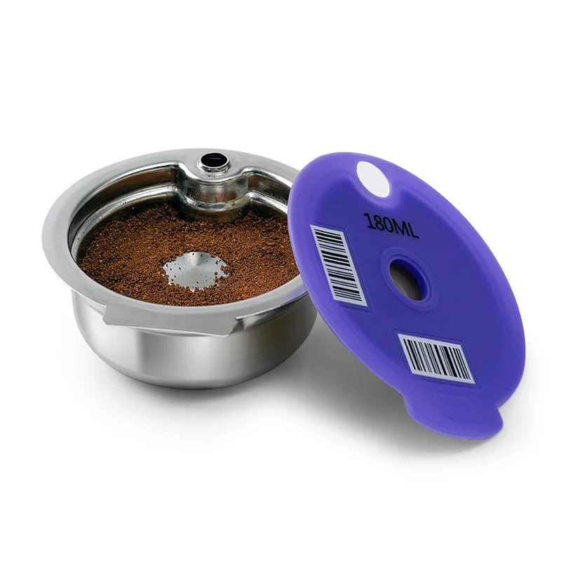 Coffee Capsule Pod for Bosch Tassimo Machine Refillable Filter Pod Silicone Lid Replacement 60ML+180ML Espresso Coffee image 4