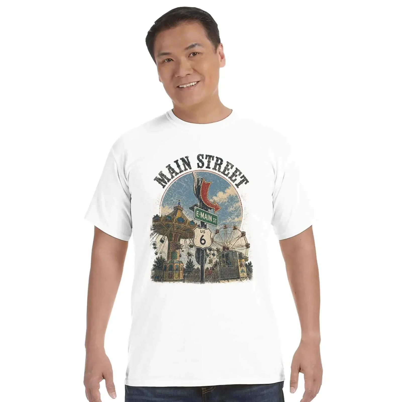 Vintage Main Street Carnival T Shirt Retro County Fair Americana Amusement Park vintage Washed fashion designer clothes