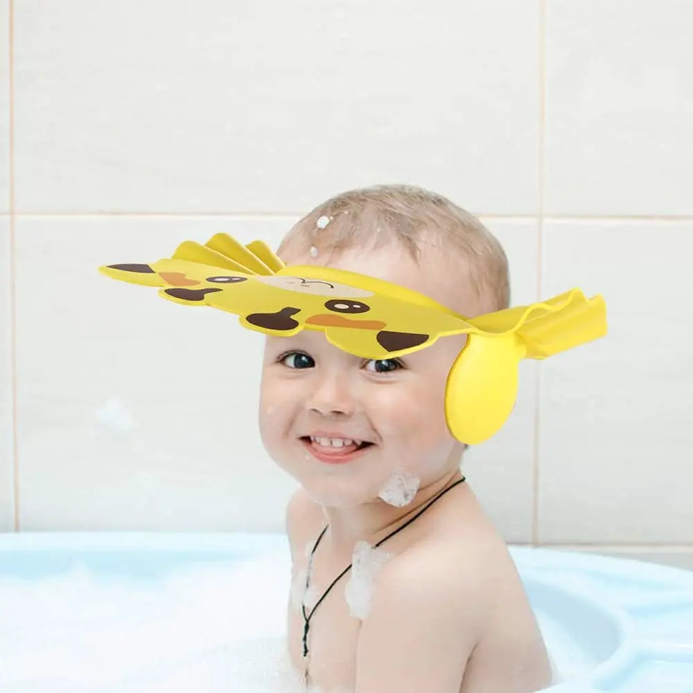 

Shower Durable Protect Eye Cartoon Infant Waterproof Hair Wash Hat Bath Visor Hat Baby Bath Hat Shampoo Cap Head Cover