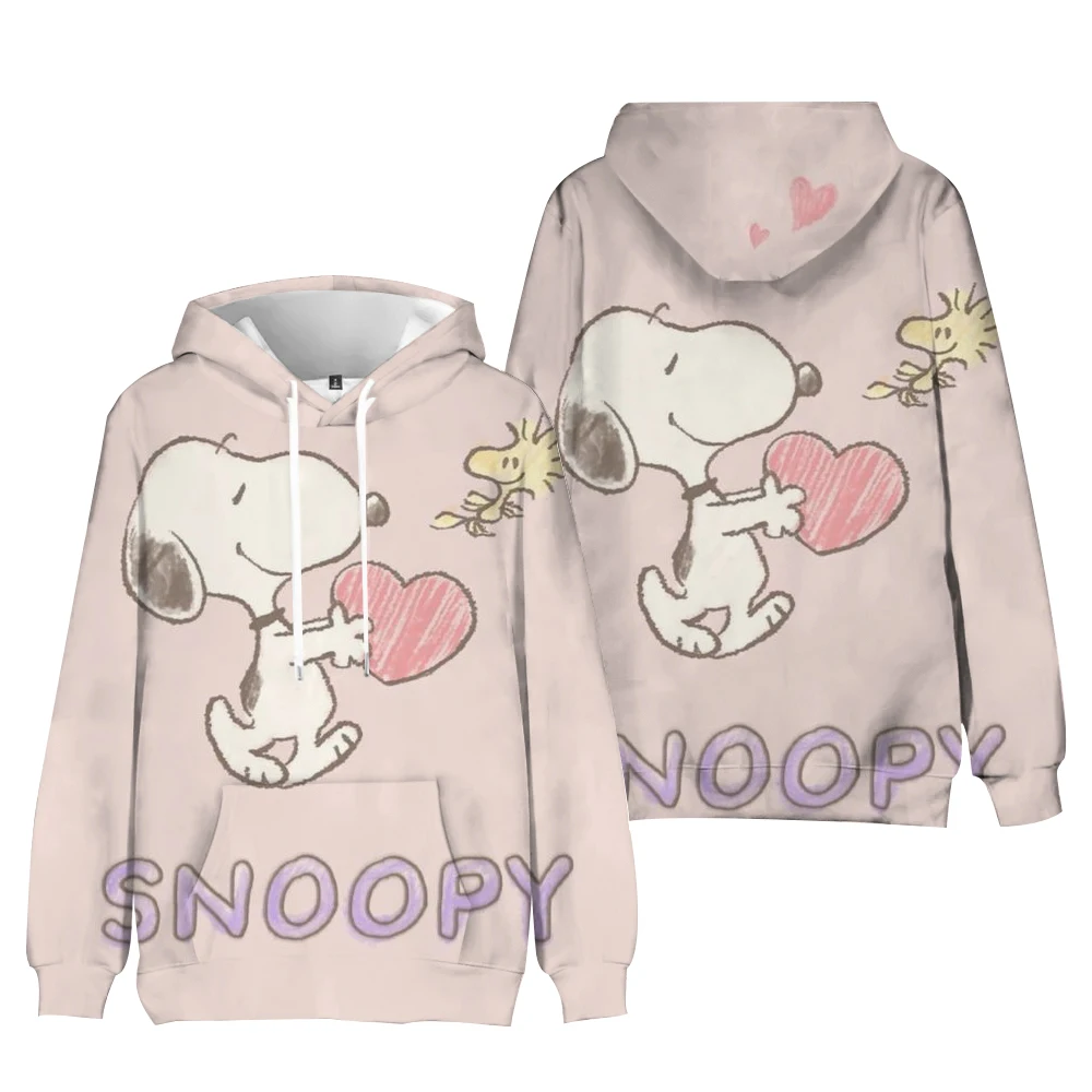 Streetwear Hoodies Snoopy Printed Women Sweatshirt Autumn Winter Long Sleeve Harajuku Pullovers Hooded Sweater sudadera