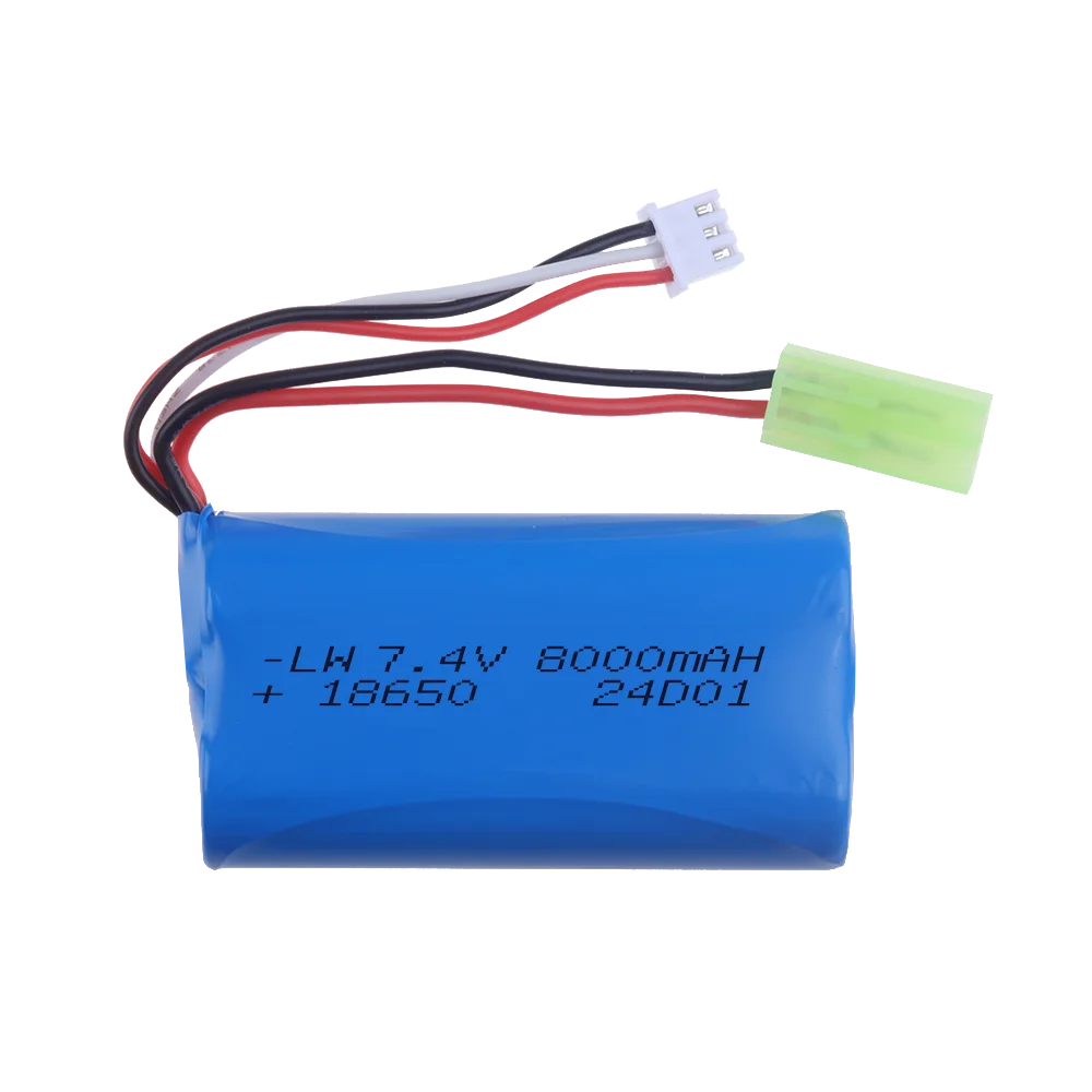 18650 Li-ion Battery 7.4V 8000mAh with Mini Tamiya Plug for remote control helicopter Car Tank Boat accessories 2S 7.4 V