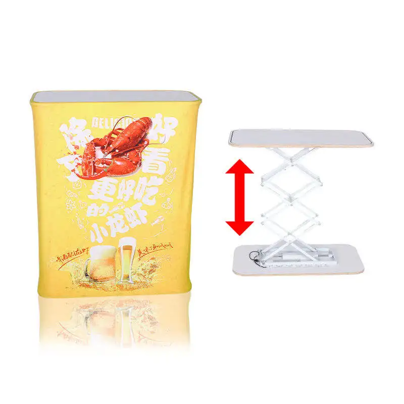 Trade Show Display Table Rectangle Pop up Counter Foldable Trade Show Counter Desk Pop up Booth Table With LED Light