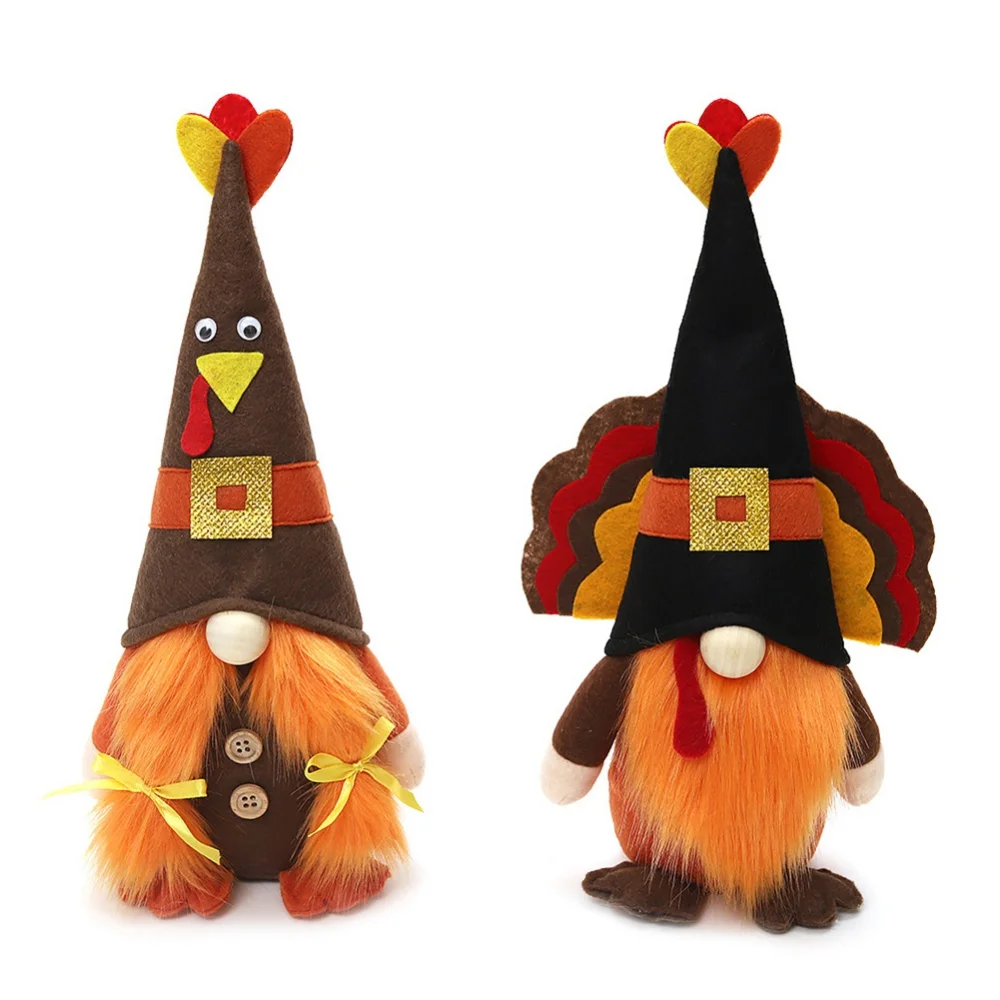 Thanksgiving Decoration Gnome Doll Handmade Dwarf Elf Figurine Doll Faceless Autumn Harvest Decor Ornaments