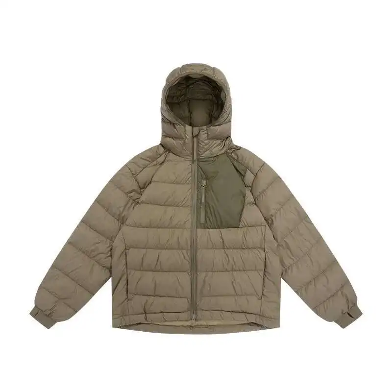 HKSH Outdoor Light Sport Kleurcontrast Donsjack met capuchon Dames Winter Berg Vrije tijd Waterdicht Klimmen Katoenen jas H2887