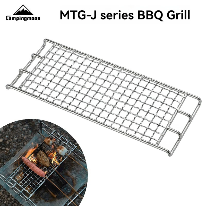 CAMPINGMOON Outdoor Camping Picnicking Stal nierdzewna duża średnia i mała siatka do grillowania z siatki kwadratowej serii J