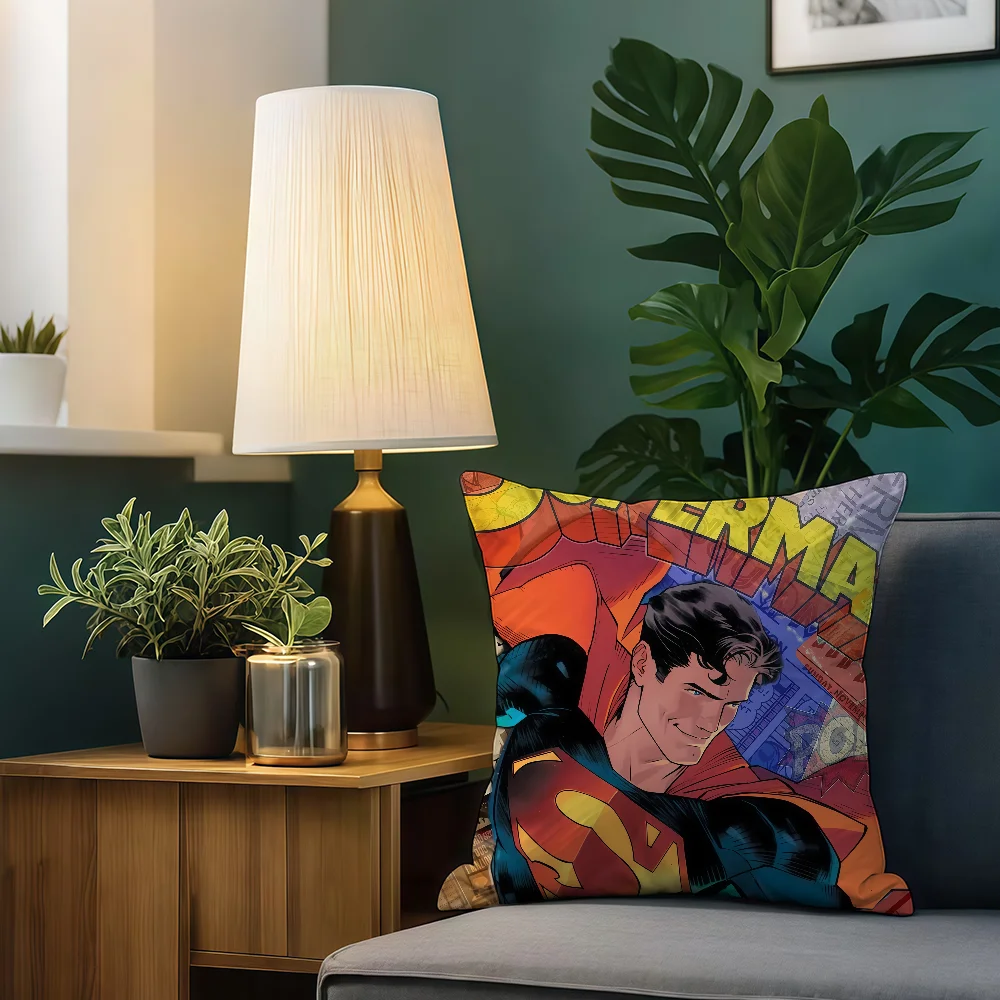 Fotografia 6: Capa de almofada Superhero S-Superman-ES Comics, presentes de aniversário, capa de almofada com zíper impressa em ambos os lados, pele macia