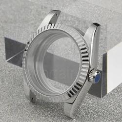 High Quality 41mm NH35 Case Stainless Steel Silver Watchcase Sapphire Glass For NH35 NH36 Movement Datejust Watch Accessories