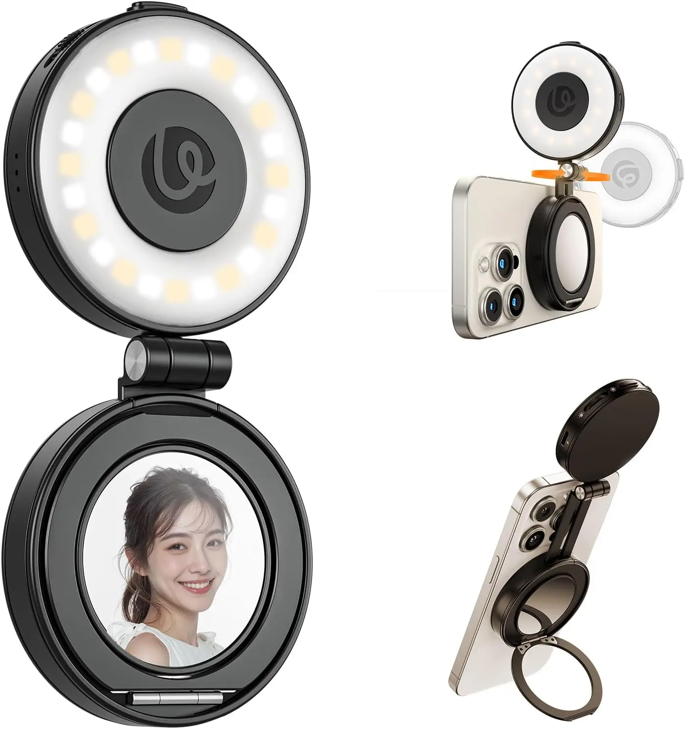

LM23 Magnetic Selfie Light, Upgraded 360° Phone Selfie Ring Light for iPhone Magsafe, LED Phone Beauty Fill Lights with