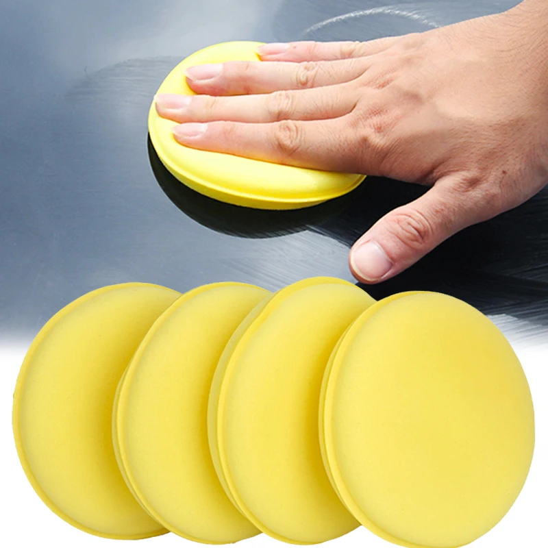 Foam Polish Wash Sponges Car Wax Applicator Pad Cleaning Waxing Car Detailing Waxing Polish Round Foam Sponge Cleaning Tool