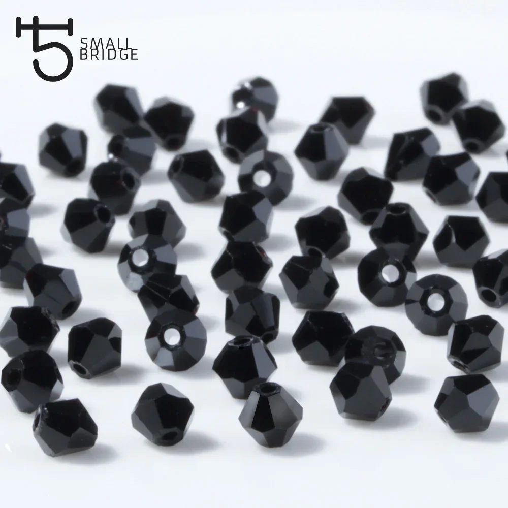 3mm Austrian Black Bicone Crystal Beads Material for Jewelry Diy Accessories Perles Faceted Spacer Glass Beads Wholesalehtt Z216