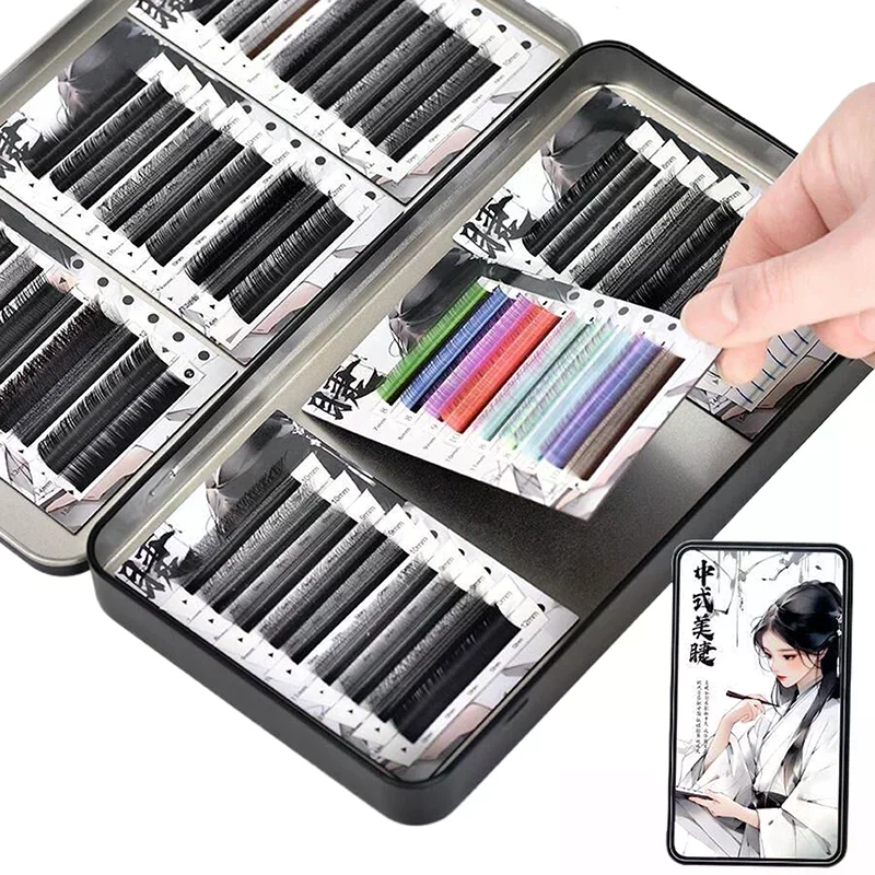 Empty Magnetic Fake Eyelash Storage Box With 6 Diskettes False Eyelash Holder Case Container Travel Pallet Lash Holder
