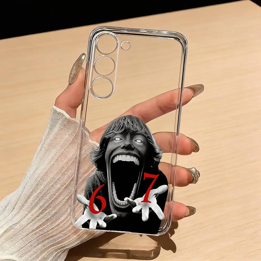 

Six Seven 67 Phone Case For Samsung S25,S24,S21,S22,S23,S30,Ultra,S20,Plus,Fe,Lite Transparent Cover
