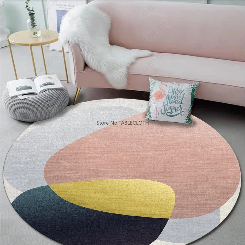 Nordic Round Carpet Living Room Coffee Table Ins Carpet Bedroom Bedside Book Room Hanging Basket Computer Chair Floor Mat