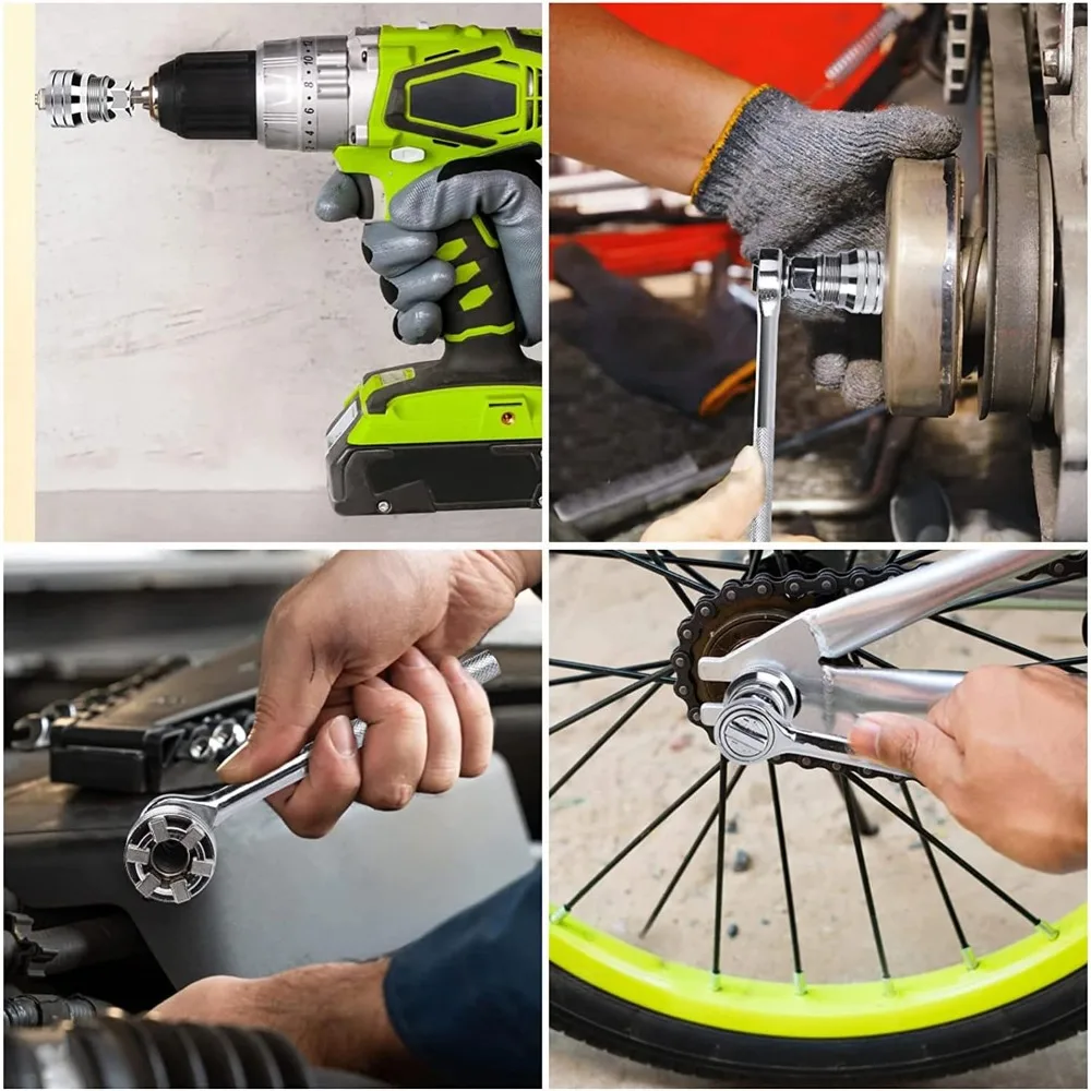 2PCS Adjustable Wrench Set Multi-Function 3/8