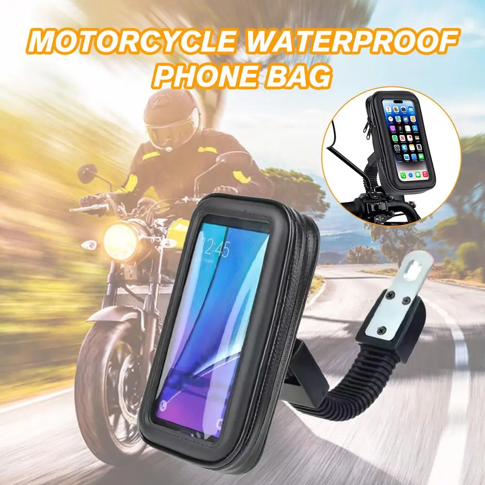 

Motorcycle Waterproof Phone Mount Bag 360° Rotatable Touch Screen Holder Universal Bicycle Phone Case for GPS Navigation