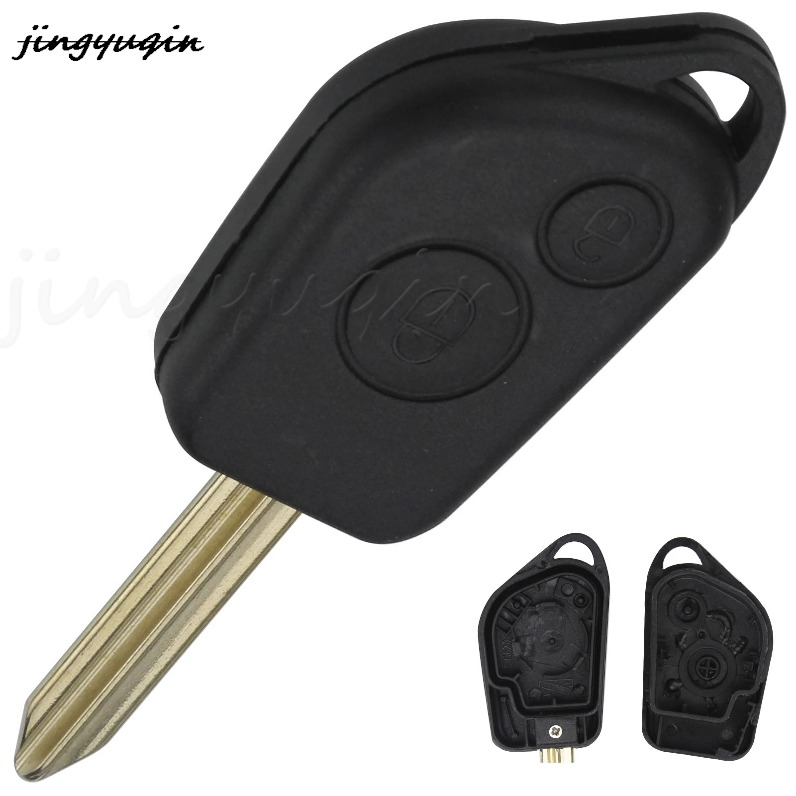 

jingyuqin 10pcs 2BTN Remote Car Key Case For Citroen Elysee Saxo Xsara Picasso Berlingo C2 C3 for Peugeot 106 206 306 205 405