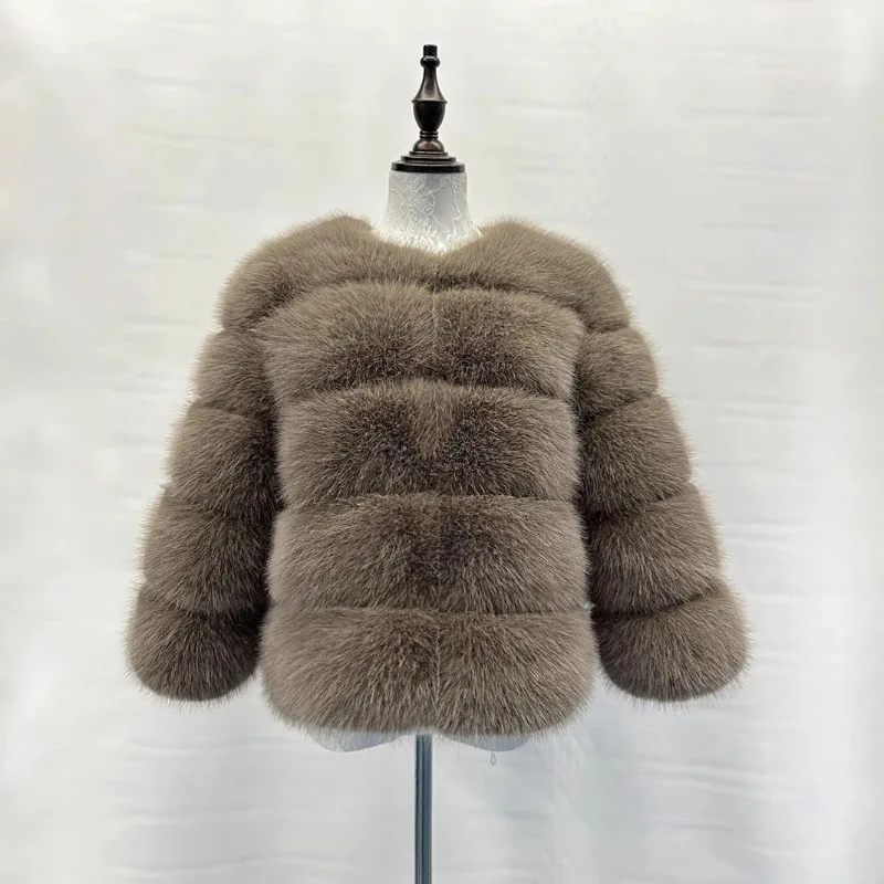 Luxury Brand Women's Clothing Plus Size Faux Fox Fur Coat Winter New Faux Fur Fashionable Warm Artificial Fur Overcoat Jacket