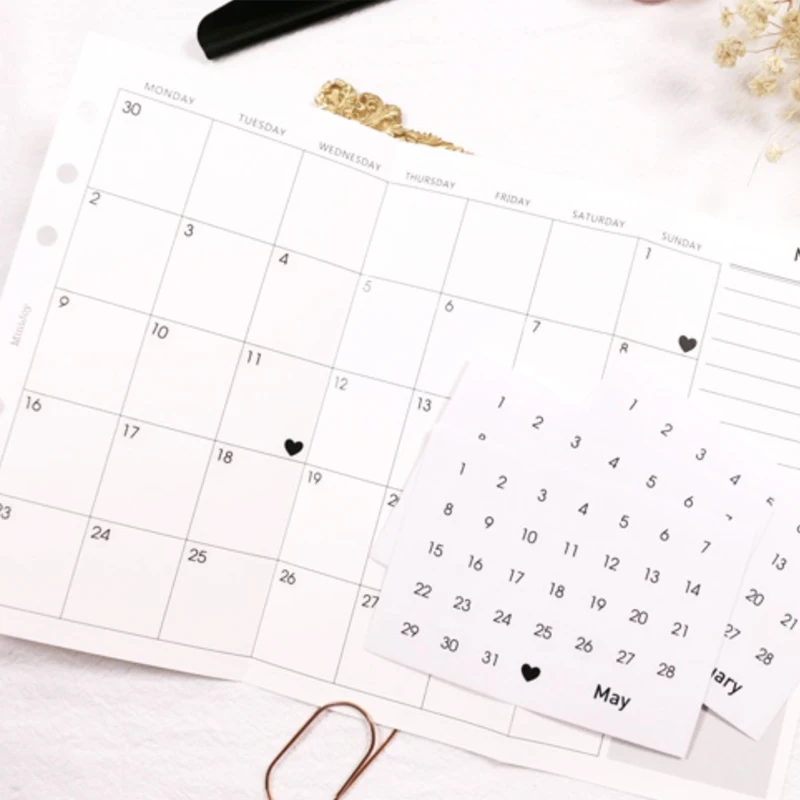 Transparent 12 Sheets Round Diary Date Label Stickers Planner Stickers for Full Year Weekly Monthly Schedule Index Stationery