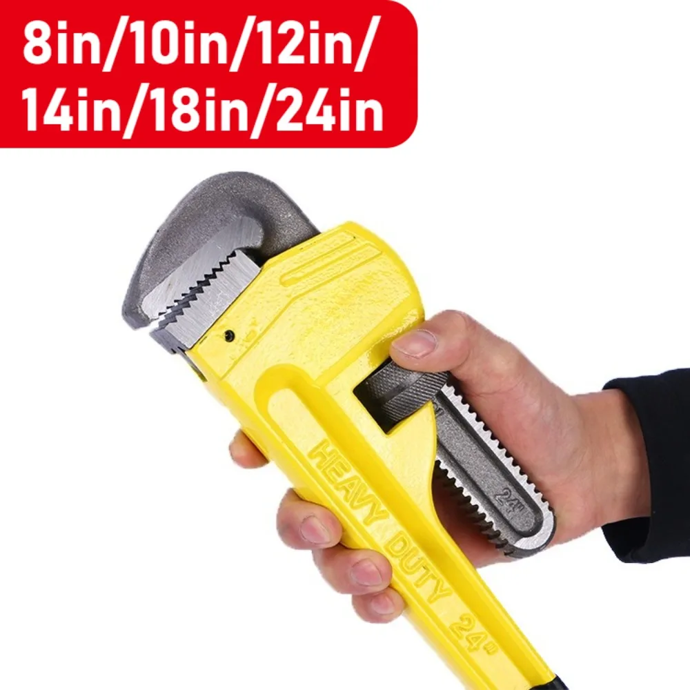 

8/10/12/14/18/24inch Pipe Wrench Multi-function Heavy Duty Adjustable Household Hand Tool Water Pipe Pump Pliers Durable Wrench