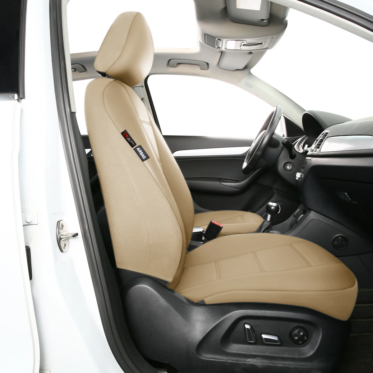 Lux künstlicher Autositzbezug aus PU-Leder, universelle Größe, komplettes Set, Airbag-kompatibel, passend für die meisten Autos – Detail 14