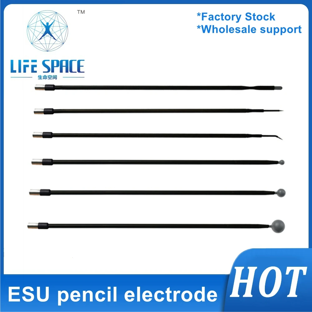5 pz riutilizzabile all'ingrosso elettrodo elettrochirurgico esu elettrochirurgico cautery matita 160mm * 4mm spina compatibile con 2.4mm