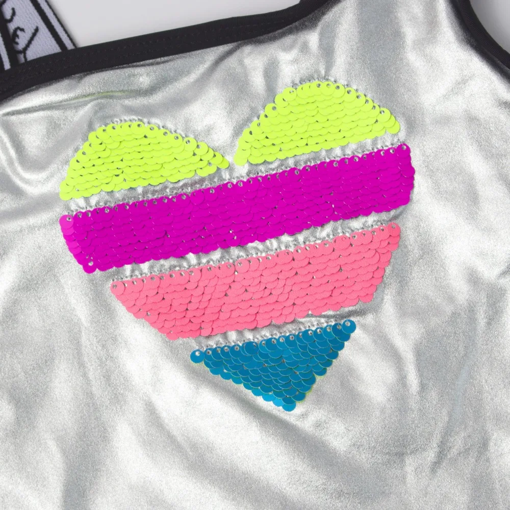 Sequins Heart print Children Swimwear Baby Girls One Piece Swimsuit Child Bathing Suit 3-8 Years Kids Girl Simming Suit