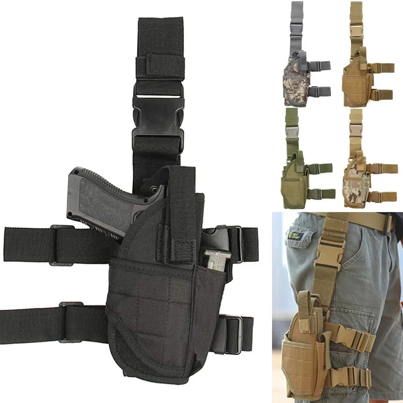 Hide Multi-function Universal Drop Leg Gun Holster Right Handed Tactical Thigh Pistol Bag Pouch Legs Harness for All Handguns