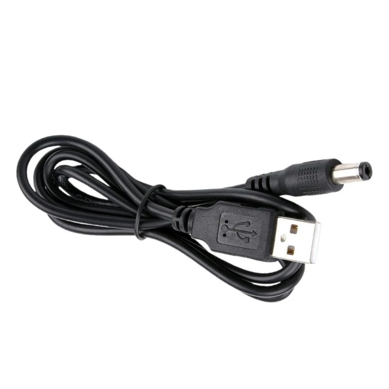 F62C USB to DC5.5x2.5mm Adapter Cable Safe Charging Power Cable DC5.5x2.5 Cable Straight / Curved Head Multiple Protections