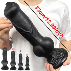 Realistyczny ogromny pies węzeł Dildo zabawki erotyczne dla kobiet M/L/XL/XXL zwierzęcy Penis korek analny prostata miękka przyssawka dla dorosłych 18 produktów