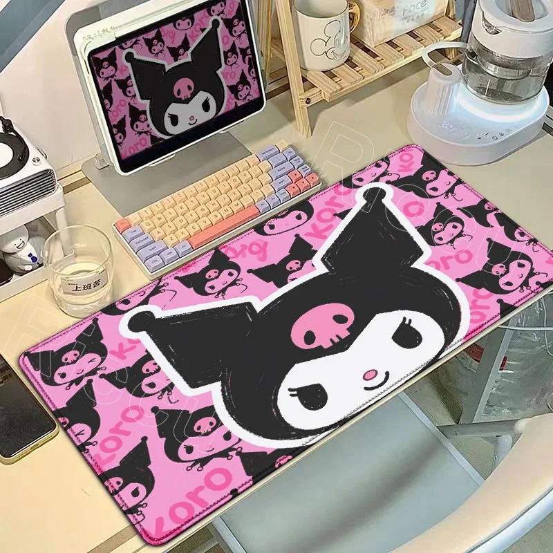 

XXL 900x400mm Cartoon Cute Kuromis Mousepad Keyboard Kawaii Desk Mat HD Printing Computer Gamers Locking Edge Non-slip Mouse Pad