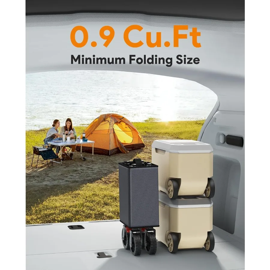 عربة قابلة للطي بسعة 330 رطل ومساحة تخزين كبيرة 180 لترًا وعربة أدوات شديدة التحمل مع عجلات لجميع التضاريس و #5