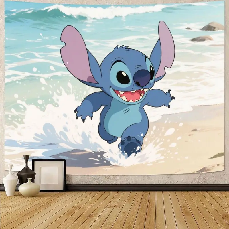 

1 шт., милый гобелен для пляжных приключений, настенное искусство в стиле Диснея, полиэстер, домашний декор для детской комнаты или гостиной