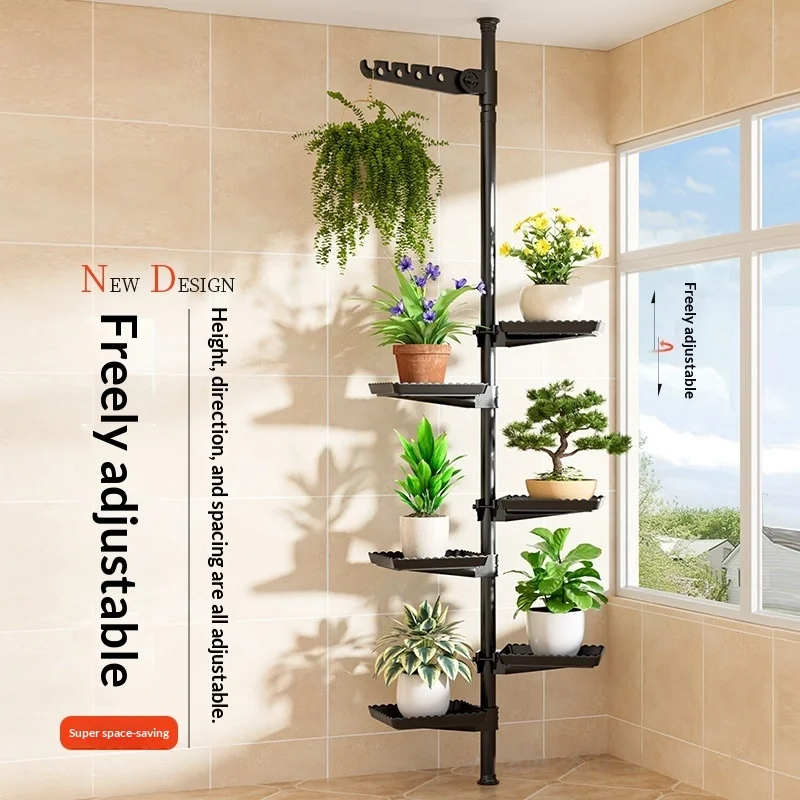 Flower Rack Balcony Indoor Potted Plant Storage Rack Floor-Standing Multi-Layer Living Room Modern Simple Simple Flower Pot Rack