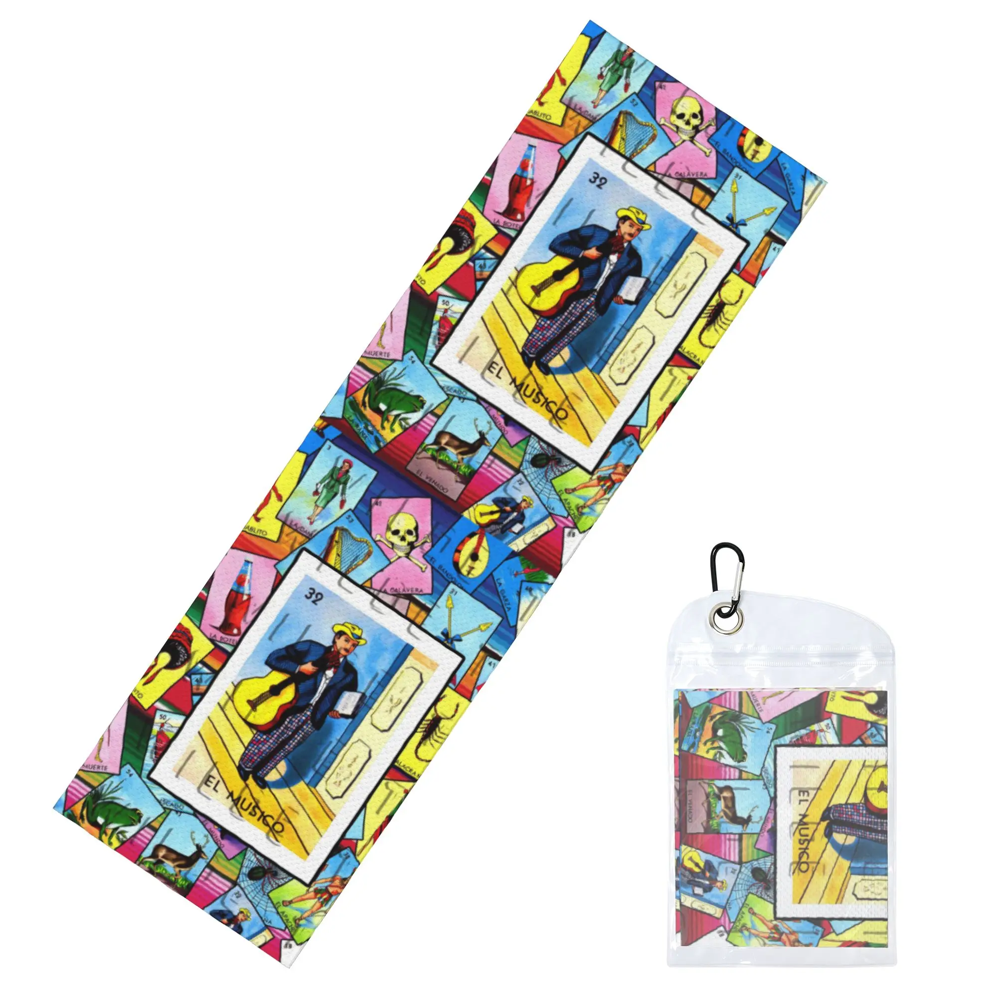 Toalla Fría de Secado Rápido para Ejercicio, Yoga y Rostro, Transpirable, con Diseño de Lotería Mexicana y Bingo