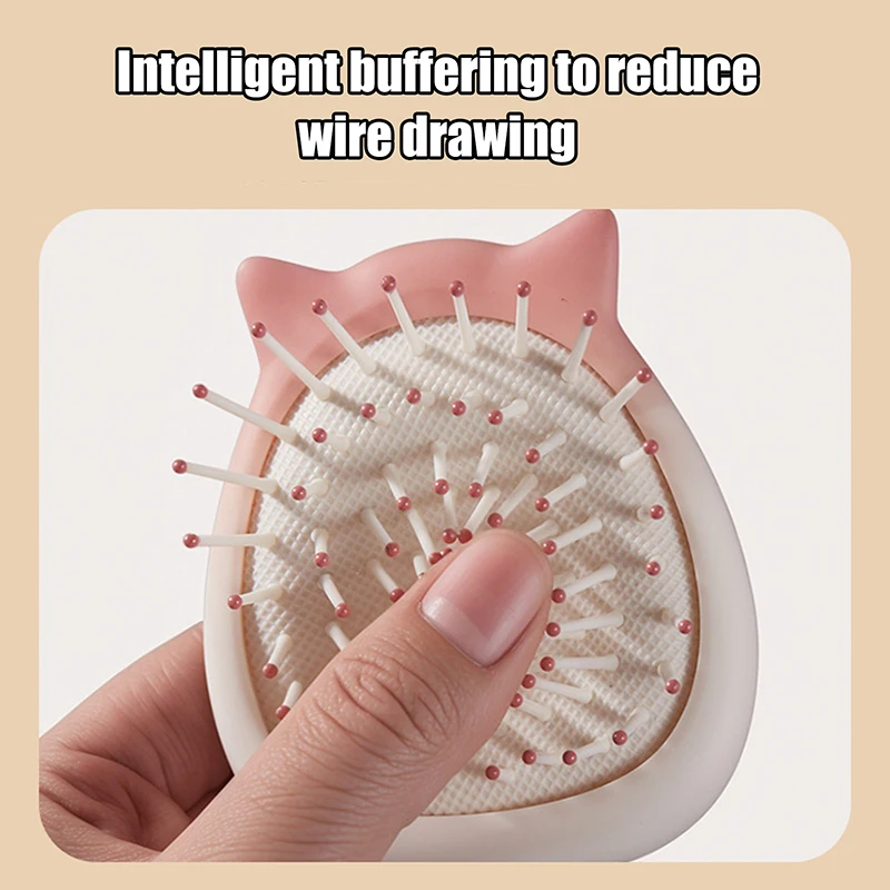 3D воздушная подушка с мультяшным котом, массажная женская кожа головы, специальные длинные волосы, вьющиеся волосы, артефакт, домашняя пушистая расческа, расческа с подушкой безопасности